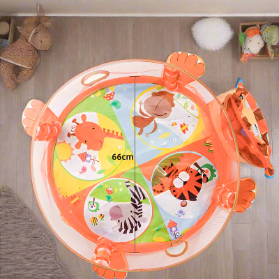 Baby Play Gym MINIGYM™, baby-Play-gym, animal-baby-play-gym, pink-baby-play-gym, orange-baby-play-gym, play-gym, baby-gym-mat,wooden-baby-gym, babys-play-gym-mat, kiddomania.com-baby-play-gym, baby-play-gym-kiddomania, kiddomania-baby-play-gym