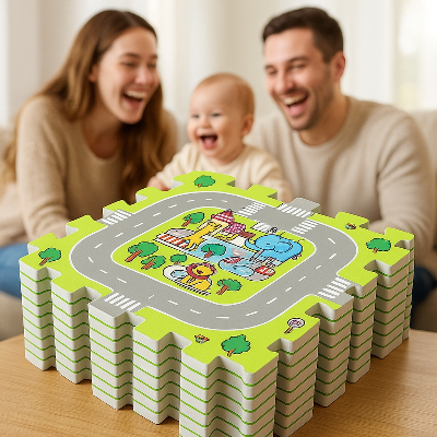 Car-Play-Mat-CARMATZ™_car-play-mat, baby-playmat, folding-Play-mat, green-car-Play-mat, green-Play-mat, car-Play-mat_baby-car-play-mat-kiddomania.com
