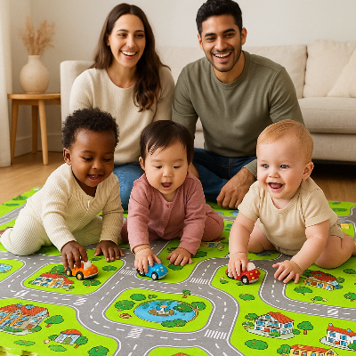 Car-Play-Mat-CARMATZ™_car-play-mat, baby-playmat, folding-Play-mat, green-car-Play-mat, green-Play-mat, car-Play-mat_baby-car-play-mat-kiddomania.com