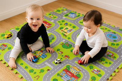 Car-Play-Mat-CARMATZ™_car-play-mat, baby-playmat, folding-Play-mat, green-car-Play-mat, green-Play-mat, car-Play-mat_baby-car-play-mat-kiddomania.com