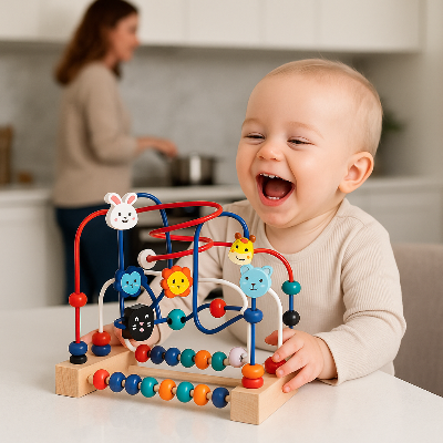 Wooden-Activity-Table-WOODFUN™, activity-table, baby-activity-table, wooden-activity-table, animals-activity-table, fruits-activity-table, activity-table-baby, toddler-activity-table_kiddomania.com-activity-table_kiddomania.com-baby-gym