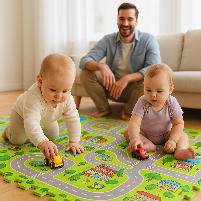 Car-Play-Mat-CARMATZ™_car-play-mat, baby-playmat, folding-Play-mat, green-car-Play-mat, green-Play-mat, car-Play-mat_baby-car-play-mat-kiddomania.com